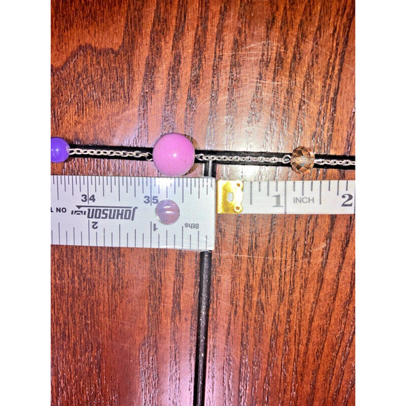 Long Spaced Multi-Color Bead Station 49.25 Inch Necklace! - Picture 7 of 8